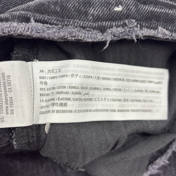 Abercrombie & Fitch The Dad High Rise Straight Jeans Black Distressed Denim 29 - Picture 8 of 8